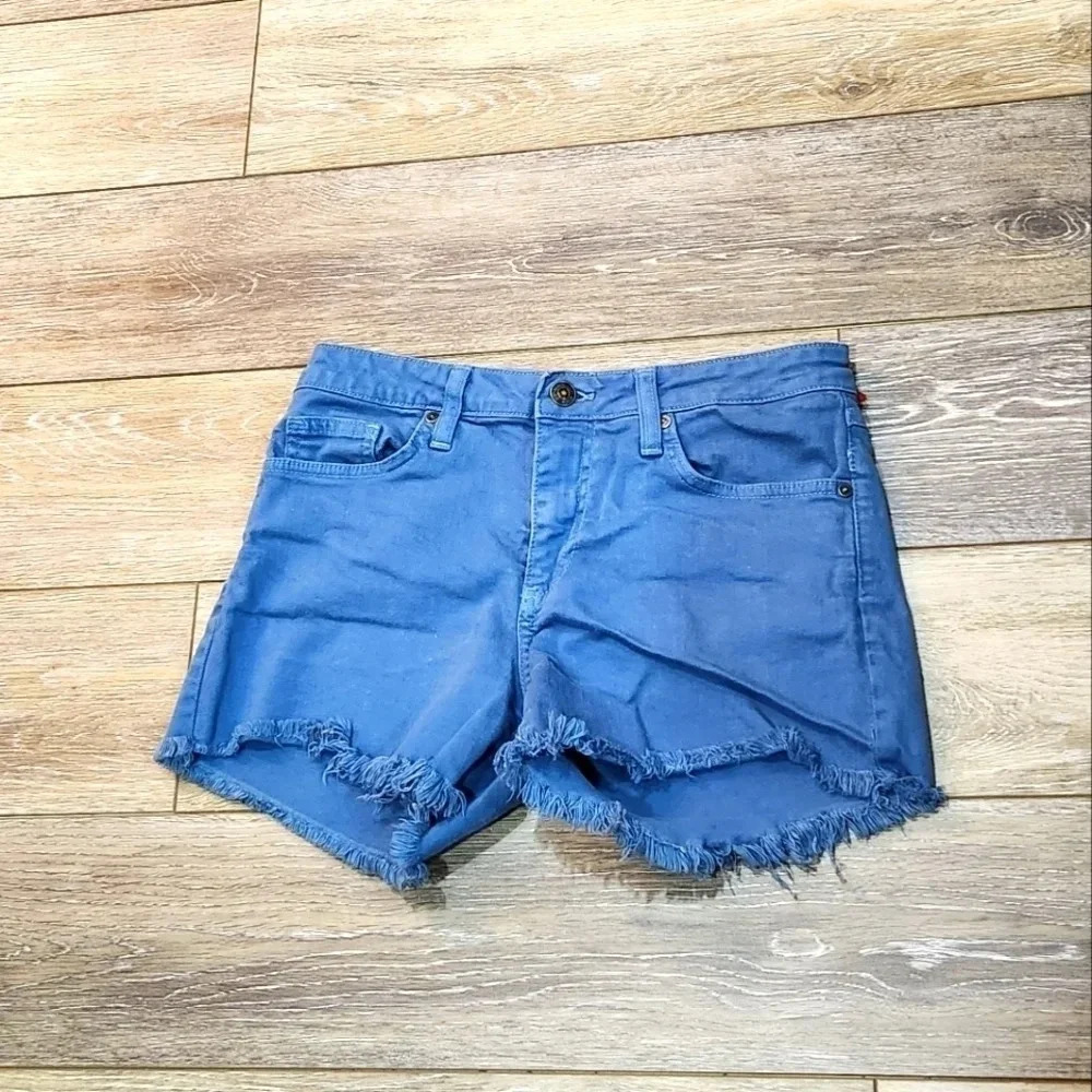 Just Black - Blue Women's Frayed Hem Shorts